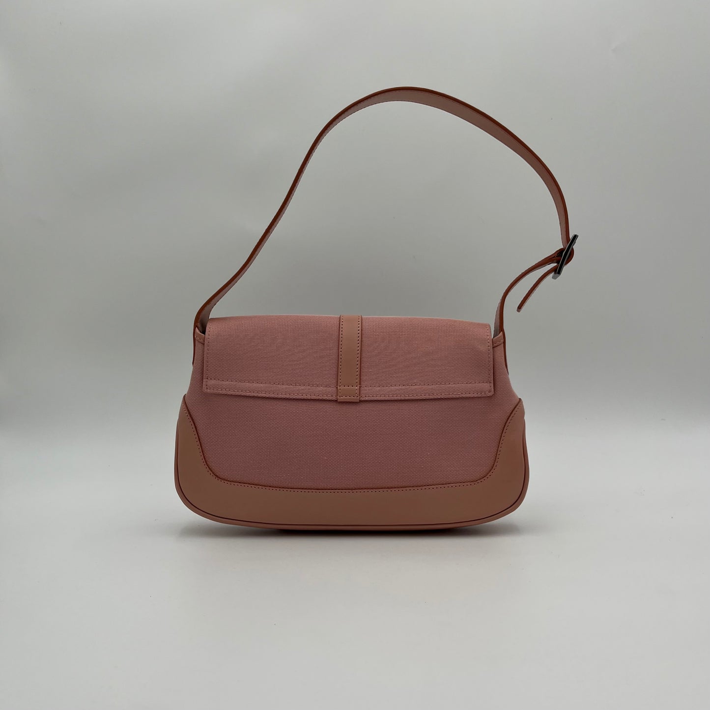Gucci Pink and Leather Flap Jackie Shoulder Bag