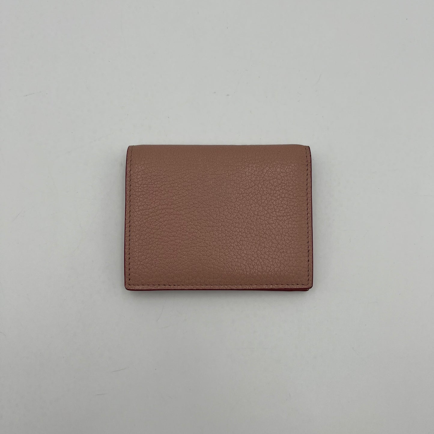 Miu Miu Nude Pink Leather Madras Heart Bifold Short Wallet
