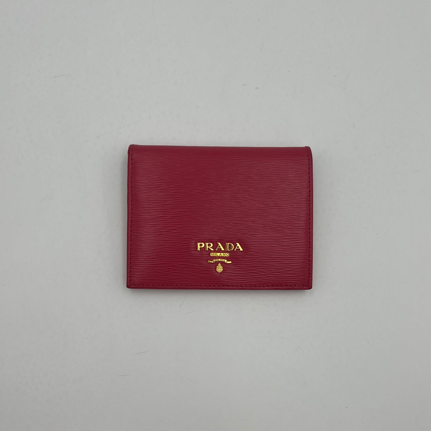 Prada Pink Vitello Move Short Bifold Wallet