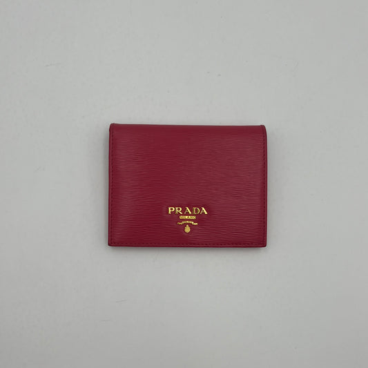 Prada Pink Vitello Move Short Bifold Wallet