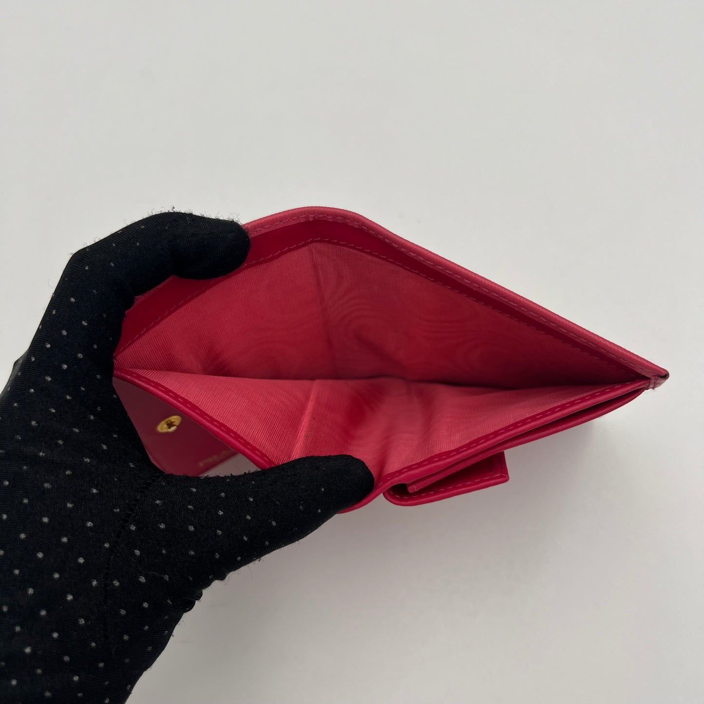 Prada Pink Vitello Move Short Bifold Wallet
