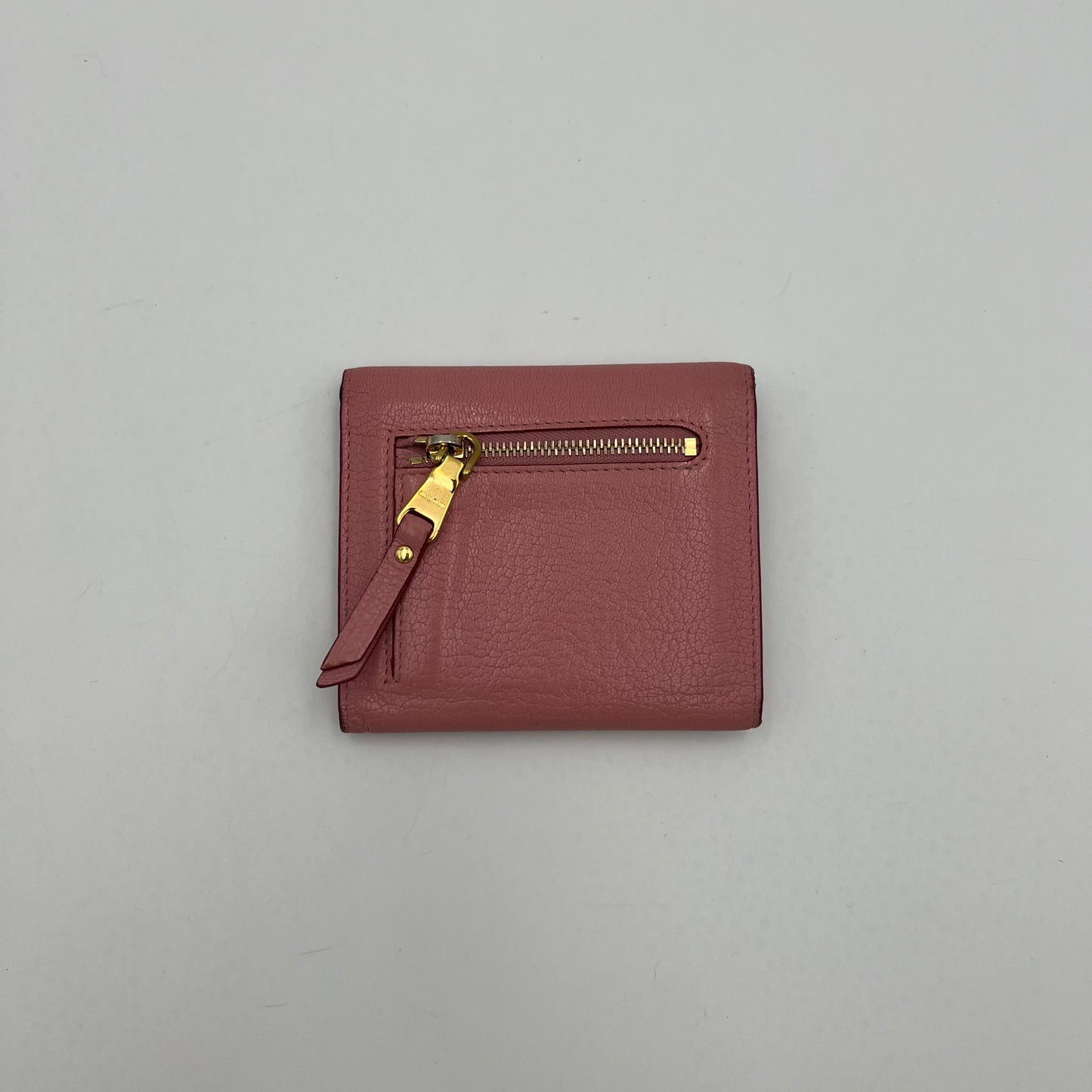 Miu Miu Pink Leather Heart Envelope Short Wallet