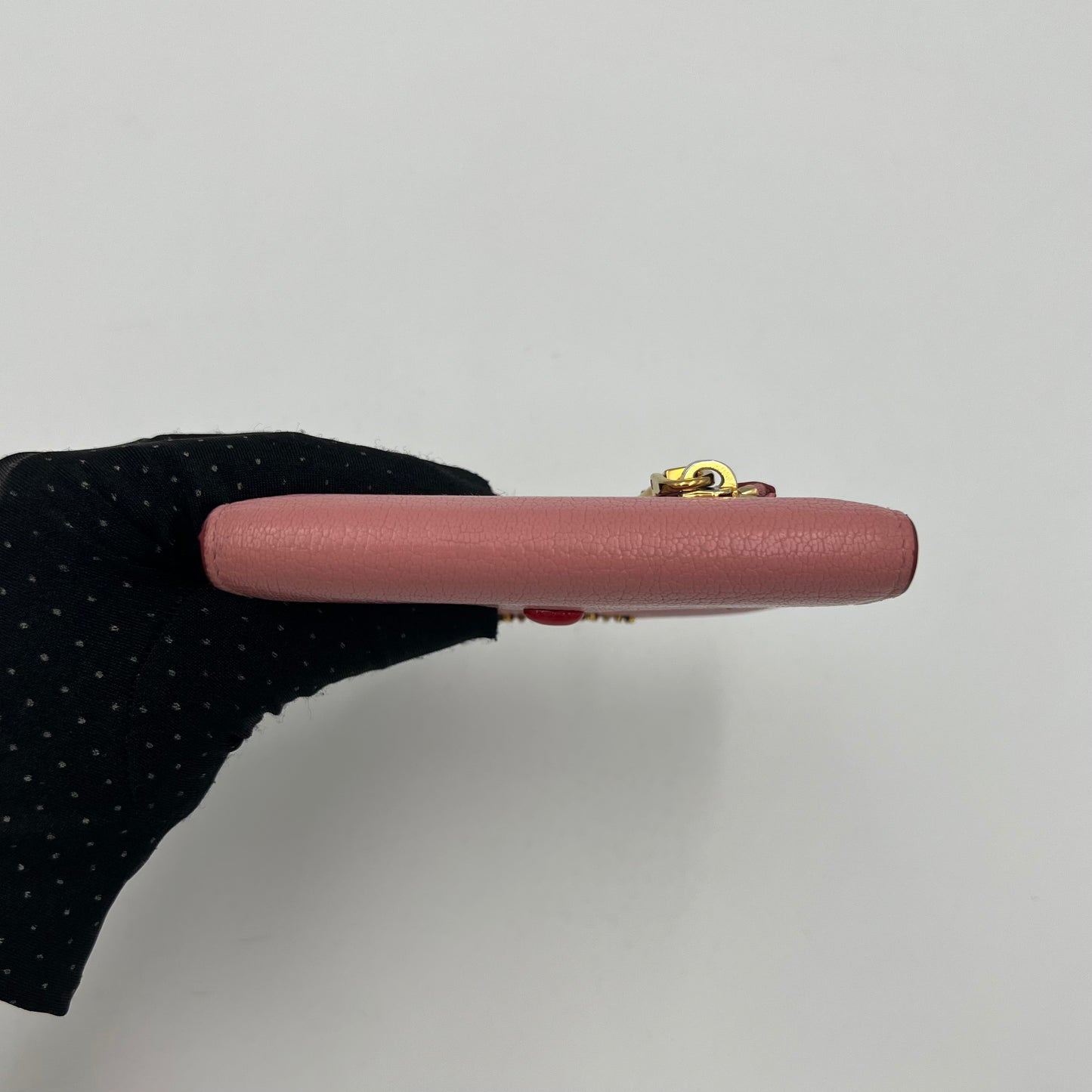 Miu Miu Pink Leather Heart Envelope Short Wallet