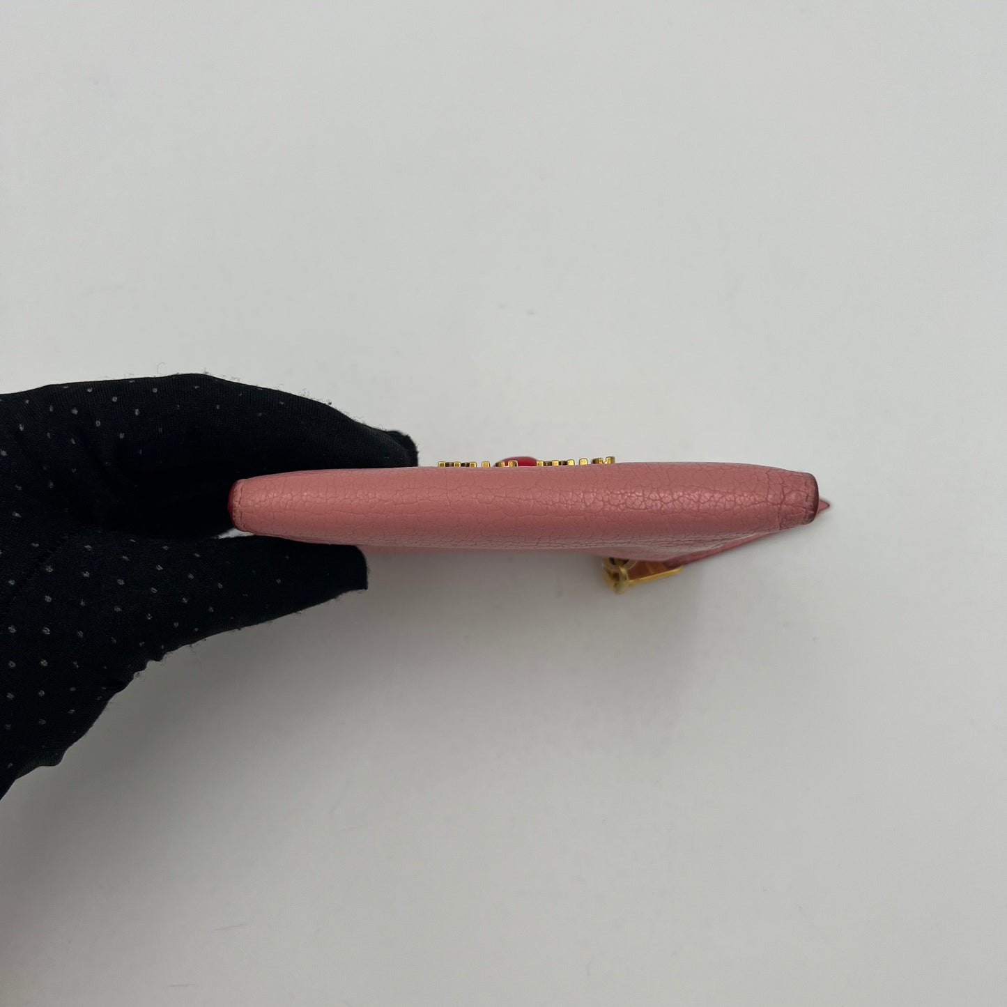 Miu Miu Pink Leather Heart Envelope Short Wallet