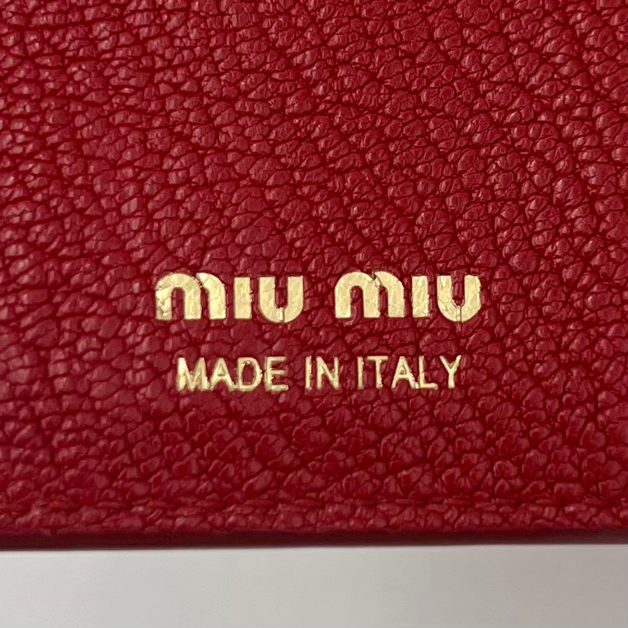 Miu Miu Pink Leather Heart Envelope Short Wallet