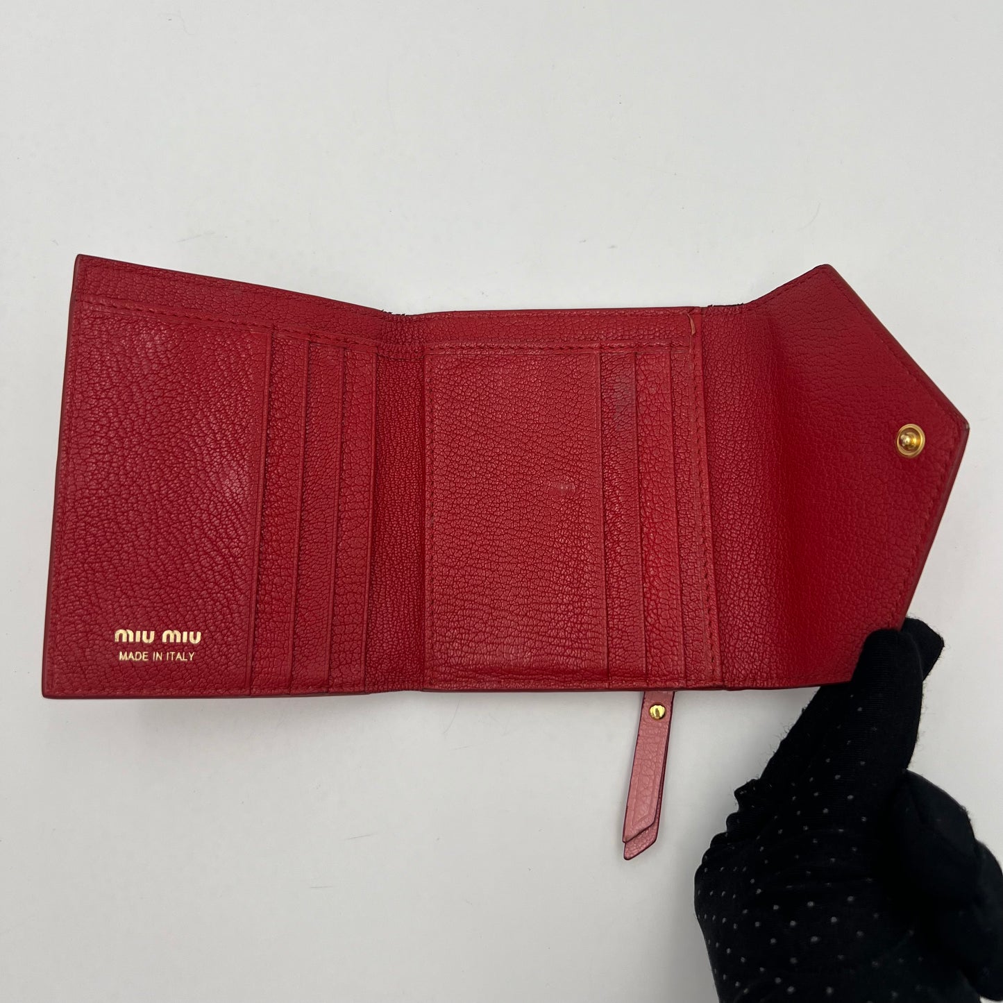 Miu Miu Pink Leather Heart Envelope Short Wallet