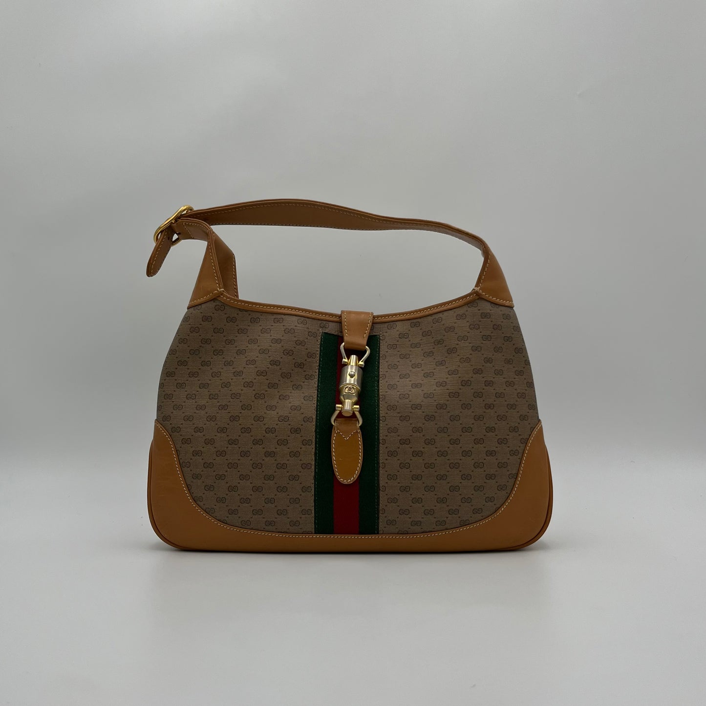 Gucci Vintage Brown Micro Guccissima Sherryline 1961 Jackie