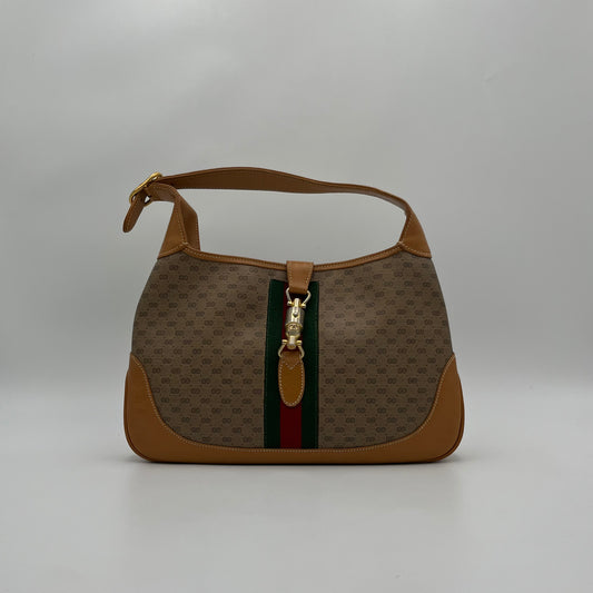 Gucci Vintage Brown Micro Guccissima Sherryline 1961 Jackie