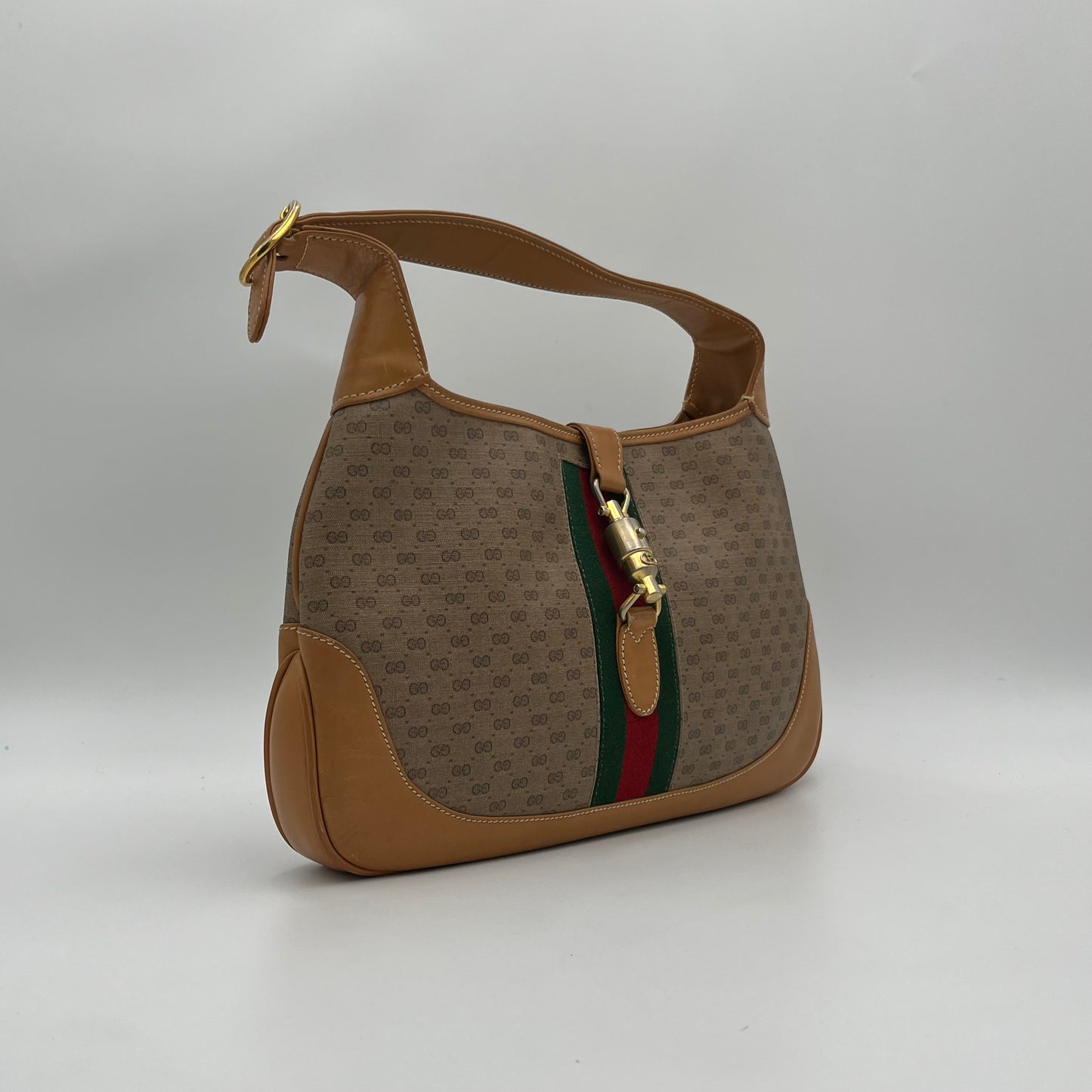 Gucci Vintage Brown Micro Guccissima Sherryline 1961 Jackie