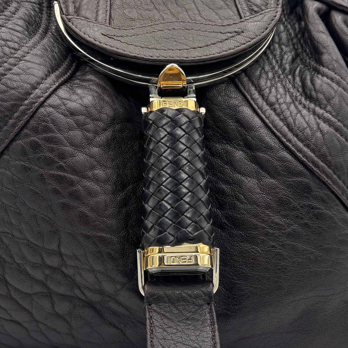 Fendi Brown Nappa Leather Spy Handbag