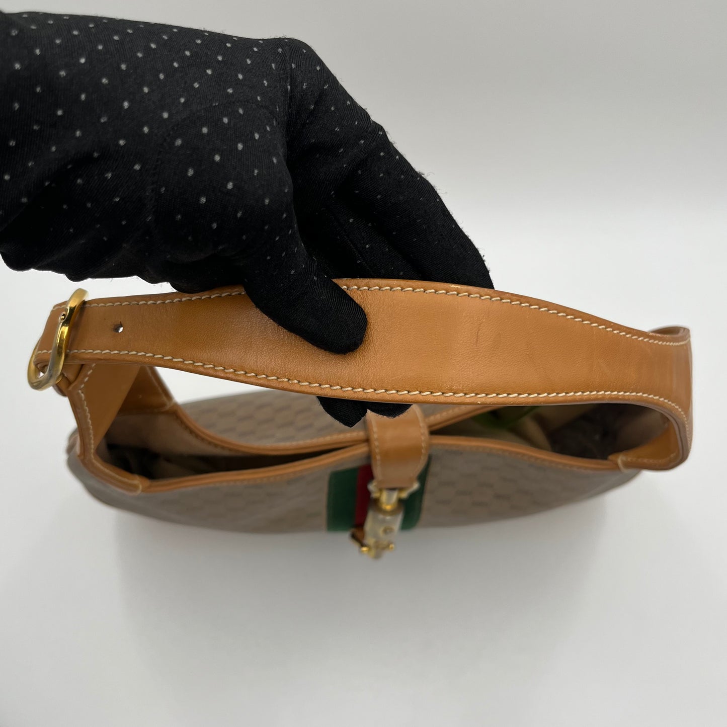 Gucci Vintage Brown Micro Guccissima Sherryline 1961 Jackie