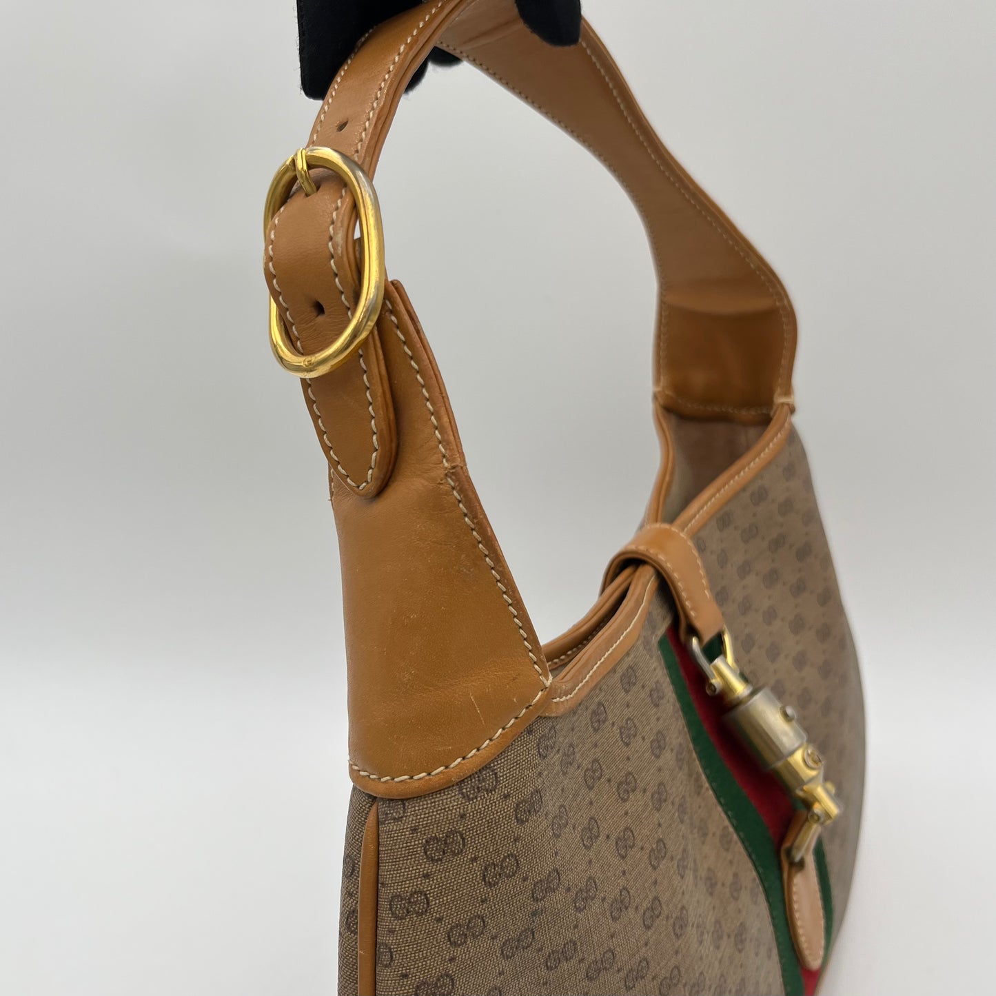 Gucci Vintage Brown Micro Guccissima Sherryline 1961 Jackie