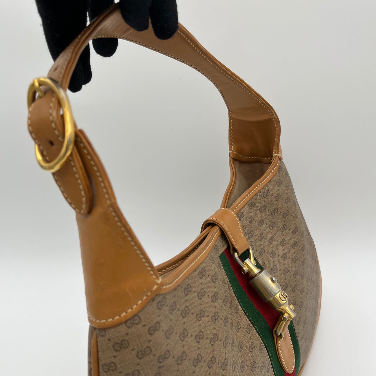 Gucci Vintage Brown Micro Guccissima Sherryline 1961 Jackie