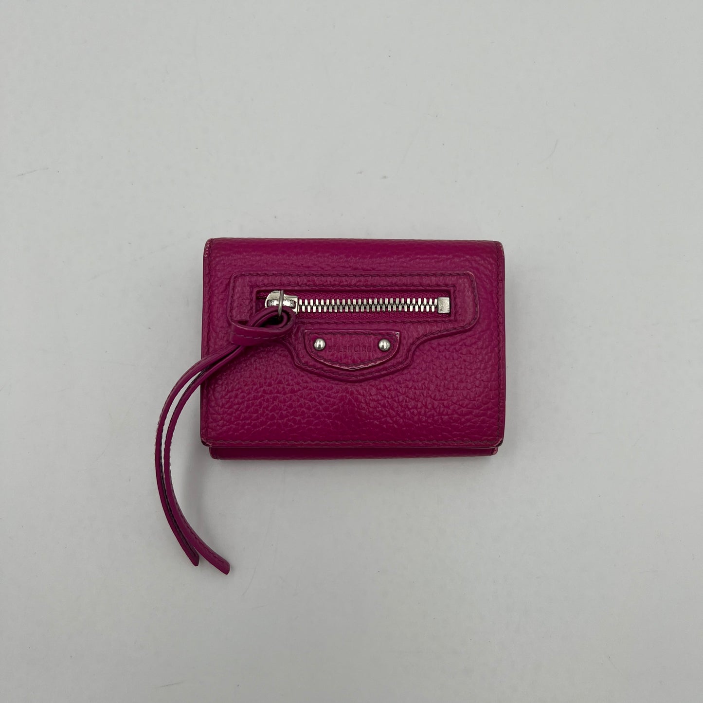 Balenciaga Magenta Pink Neo Classic Mini Trifold Wallet