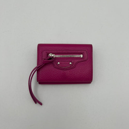 Balenciaga Magenta Pink Neo Classic Mini Trifold Wallet