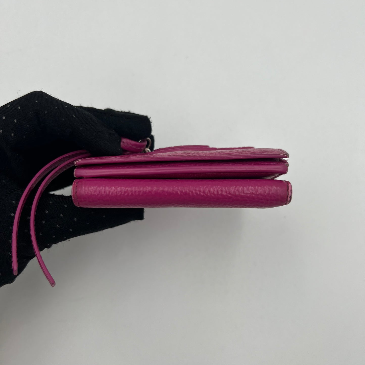Balenciaga Magenta Pink Neo Classic Mini Trifold Wallet