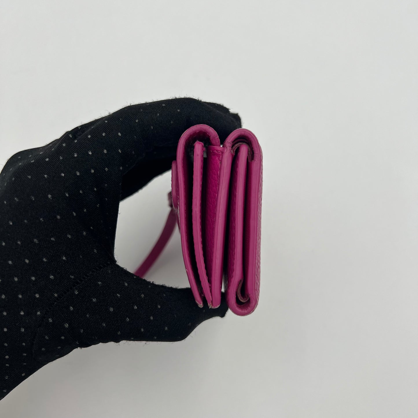 Balenciaga Magenta Pink Neo Classic Mini Trifold Wallet
