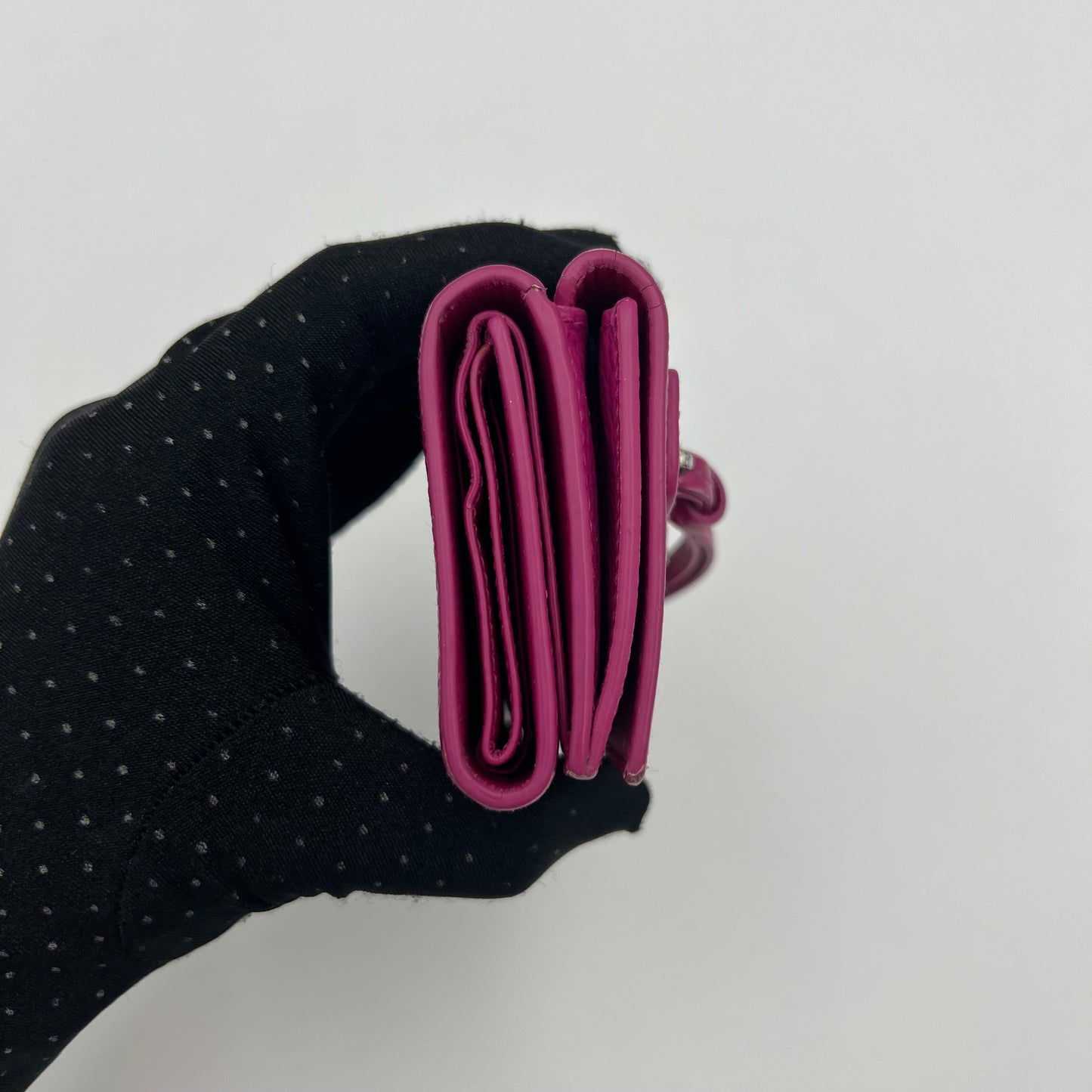 Balenciaga Magenta Pink Neo Classic Mini Trifold Wallet