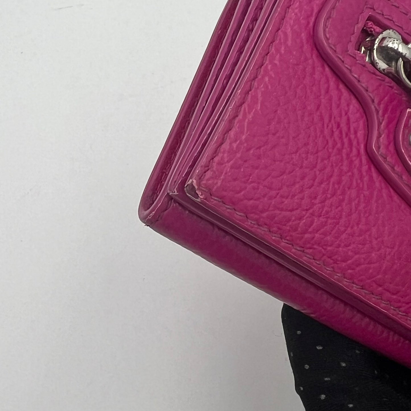 Balenciaga Magenta Pink Neo Classic Mini Trifold Wallet
