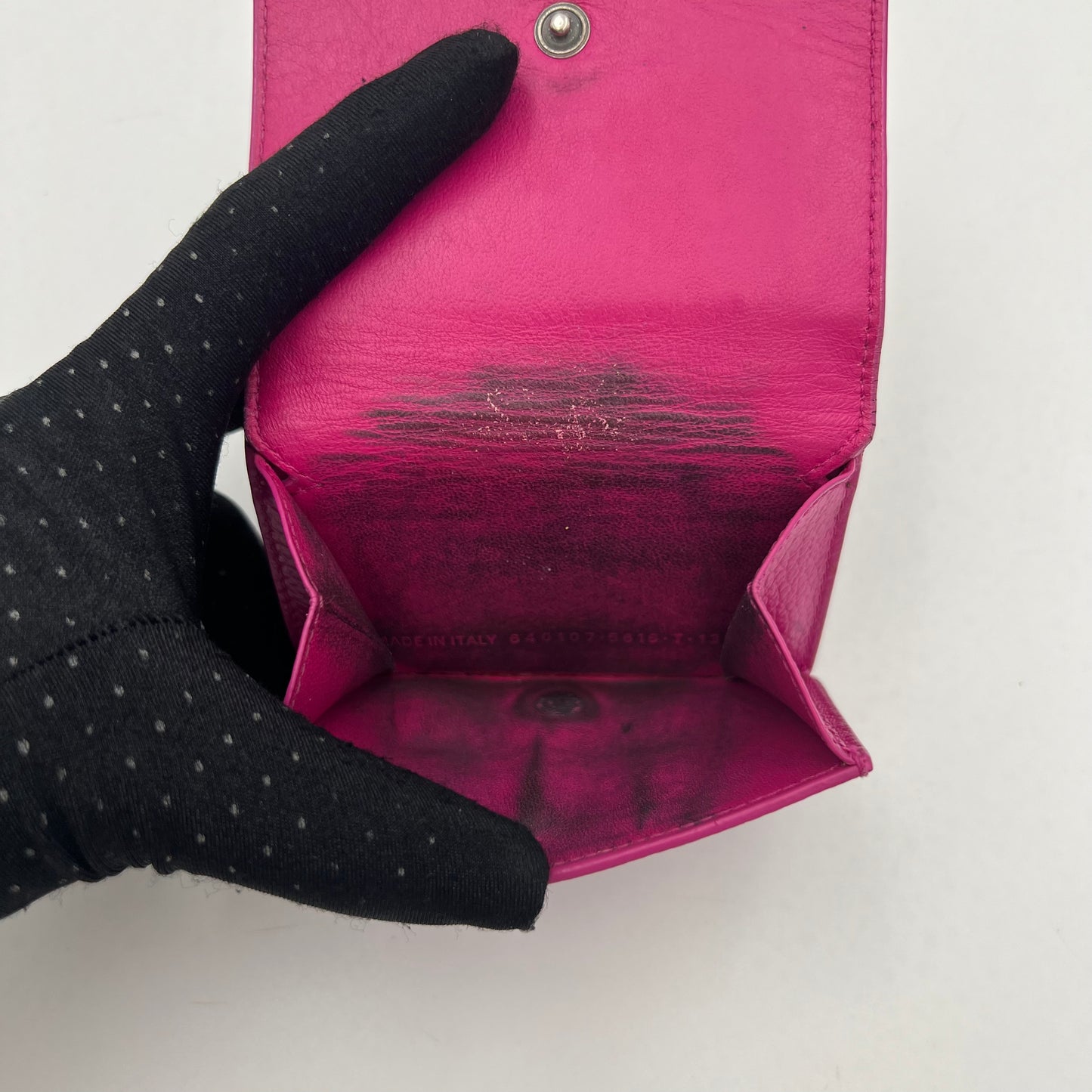 Balenciaga Magenta Pink Neo Classic Mini Trifold Wallet