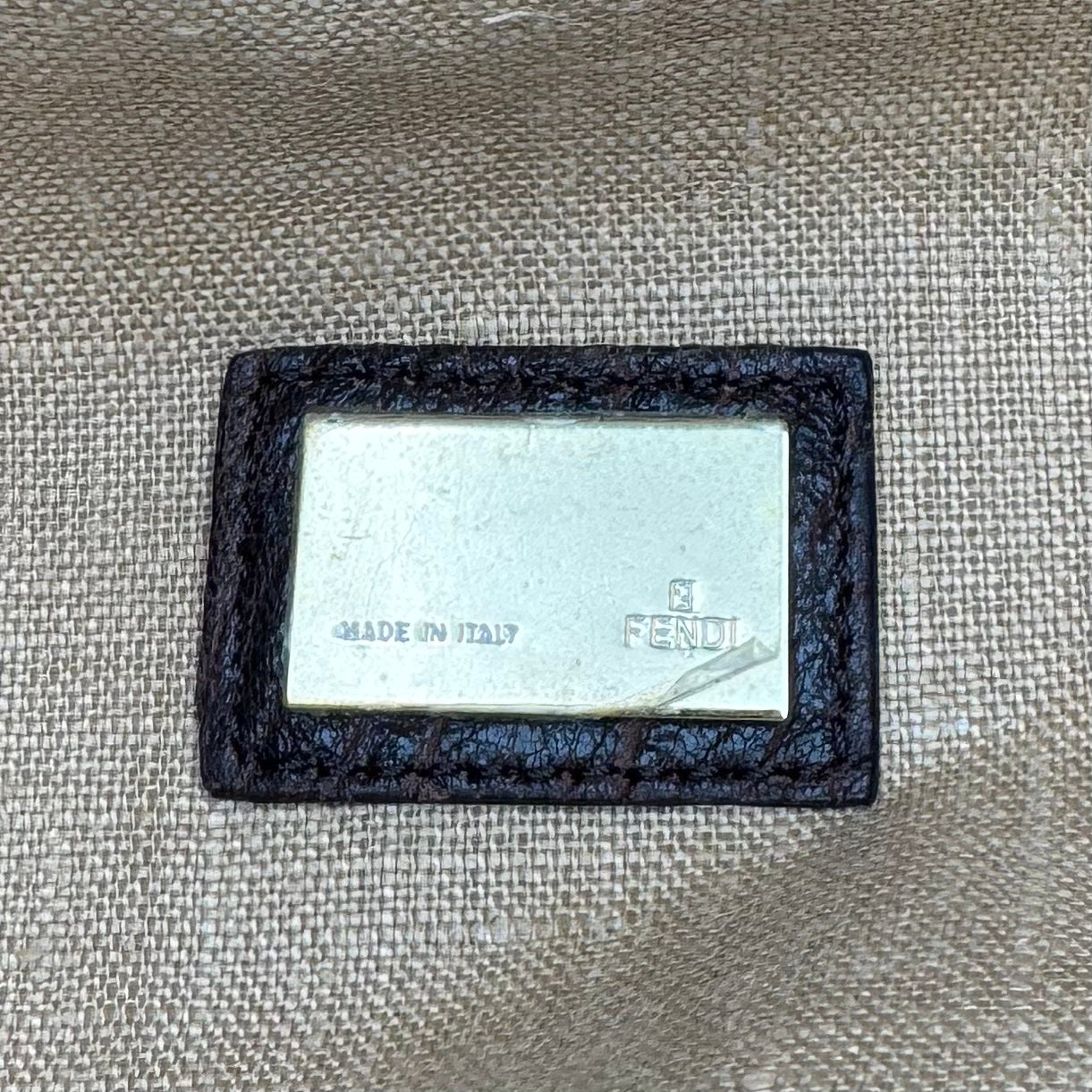 Fendi Tobacco Zucca and Textured Leather Spy Bag