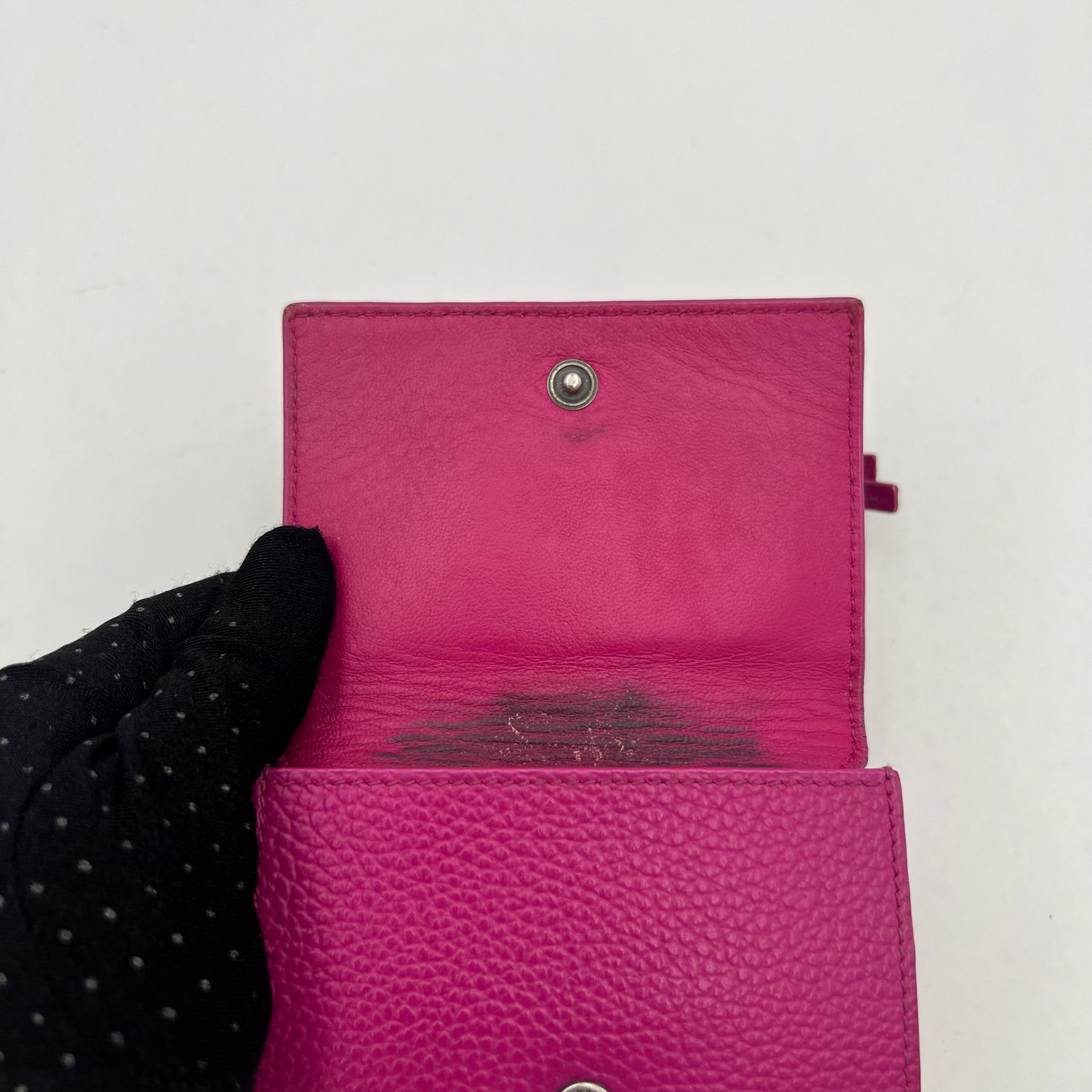 Balenciaga Magenta Pink Neo Classic Mini Trifold Wallet