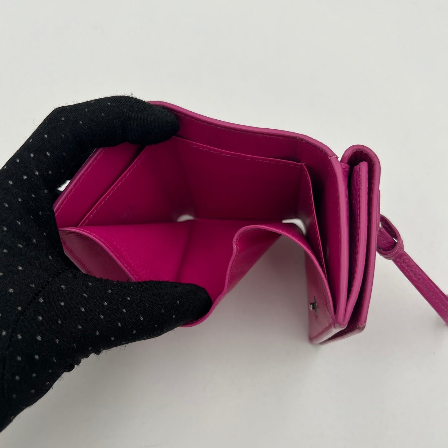 Balenciaga Magenta Pink Neo Classic Mini Trifold Wallet