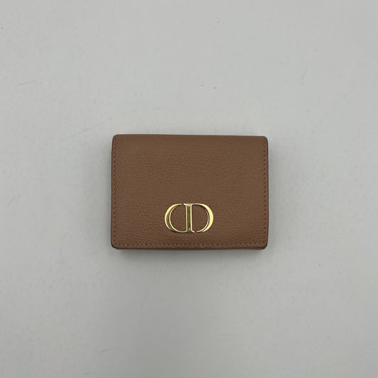 Christian Dior Pink Grained Calfskin 30 Montaigne Lotus Compact Wallet