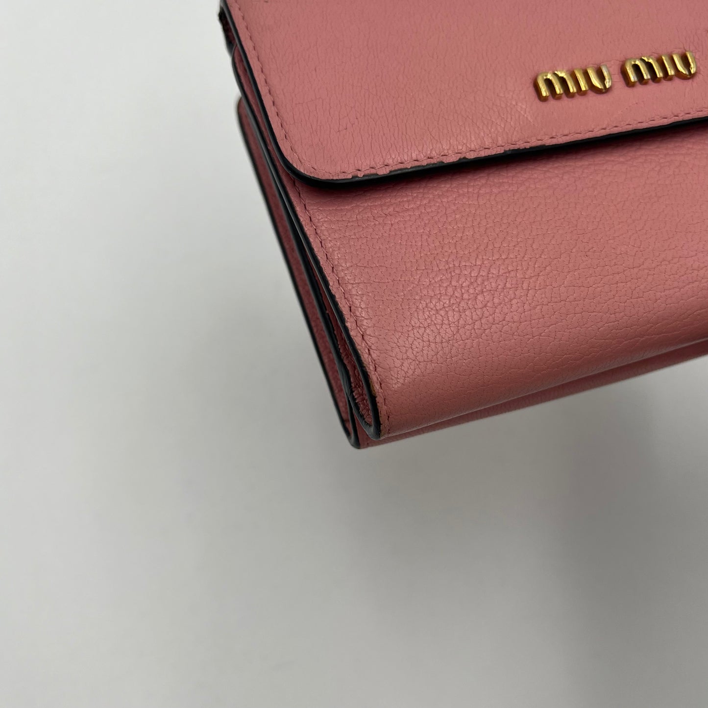 Miu Miu Pink Leather Medium Compact Wallet
