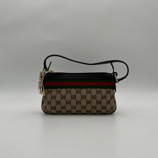 Gucci Brown Monogram Canvas and Leather Sherryline Pochette