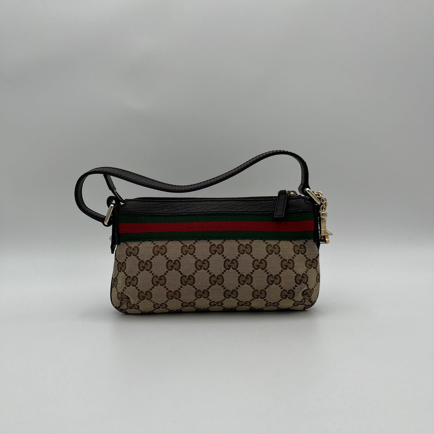 Gucci Brown Monogram Canvas and Leather Sherryline Pochette