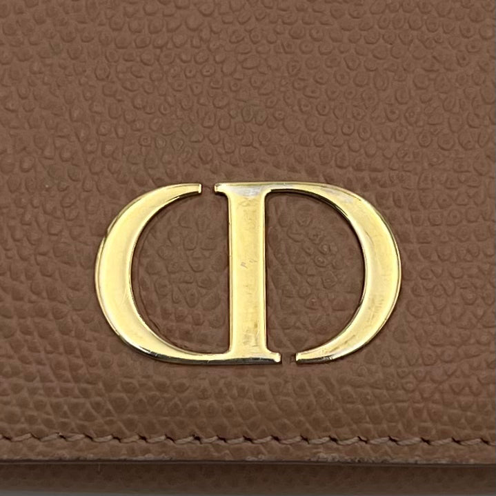 Christian Dior Pink Grained Calfskin 30 Montaigne Lotus Compact Wallet