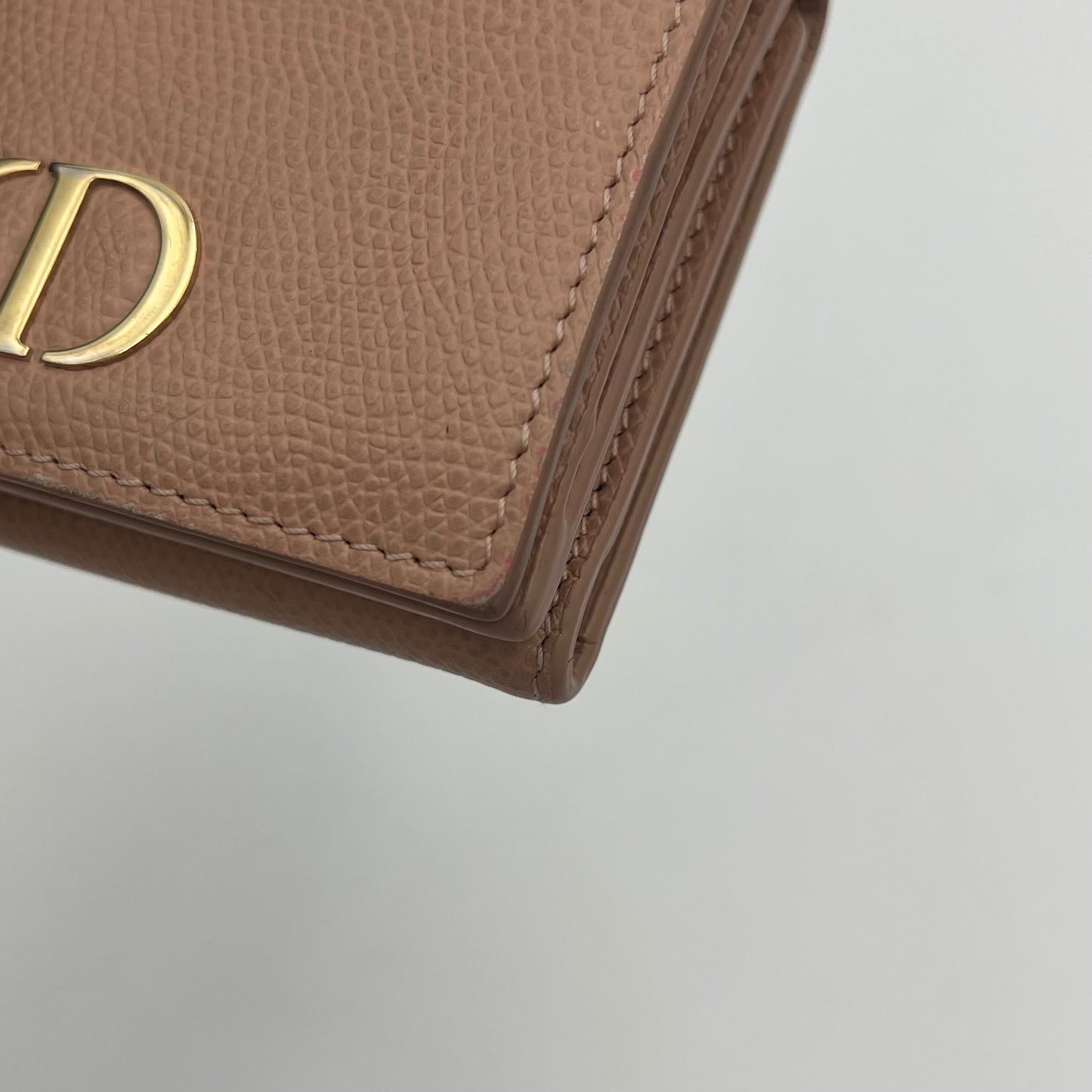 Christian Dior Pink Grained Calfskin 30 Montaigne Lotus Compact Wallet