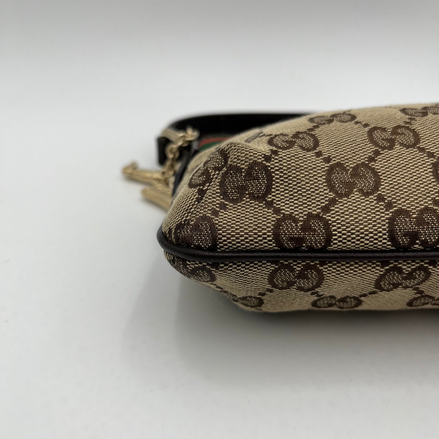 Gucci Brown Monogram Canvas and Leather Sherryline Pochette