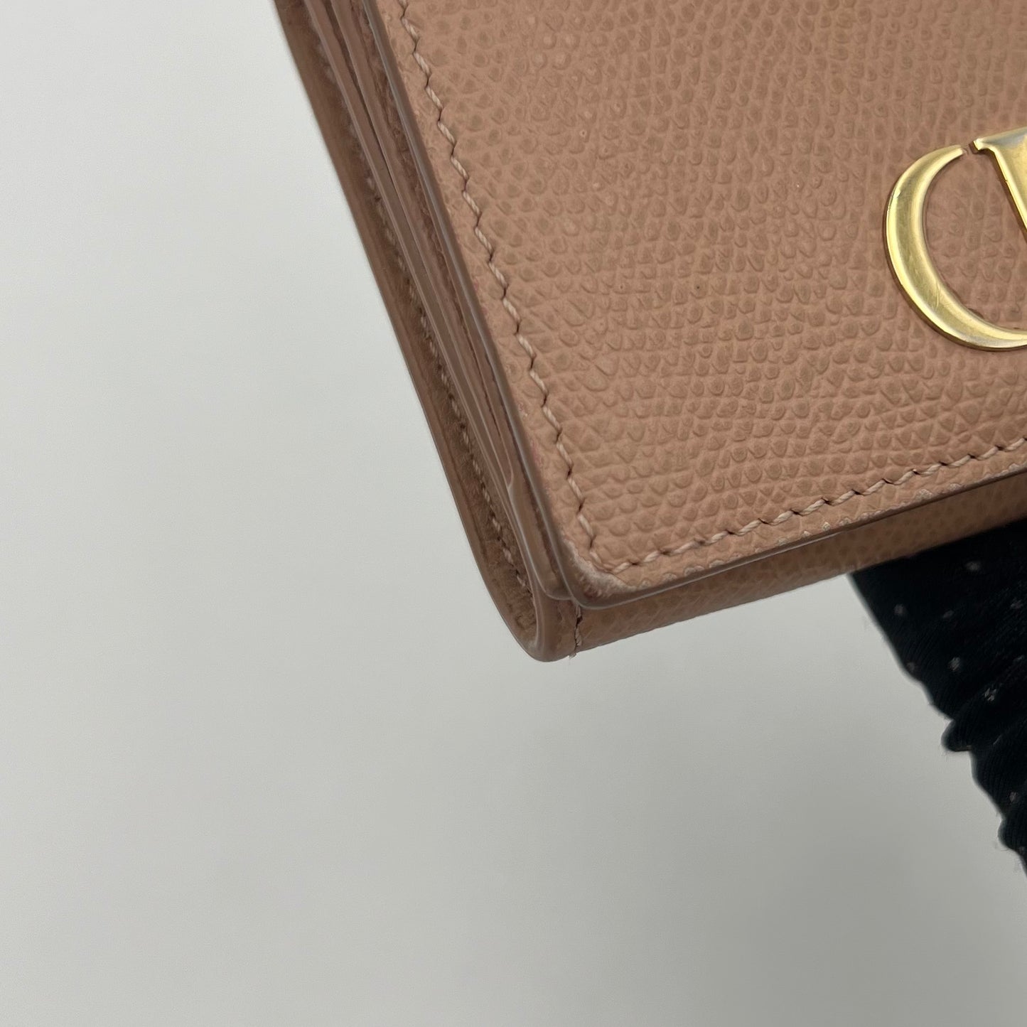 Christian Dior Pink Grained Calfskin 30 Montaigne Lotus Compact Wallet