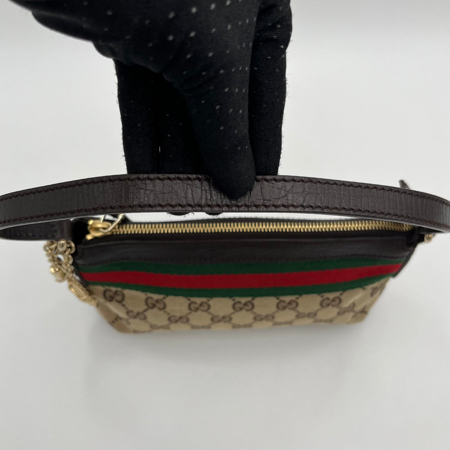 Gucci Brown Monogram Canvas and Leather Sherryline Pochette