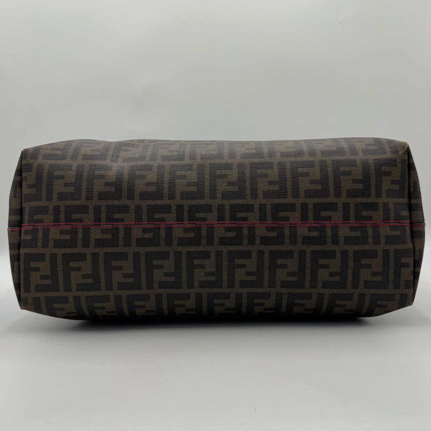 Fendi Tobacco Zucca Spalmati Shopper Roll Tote