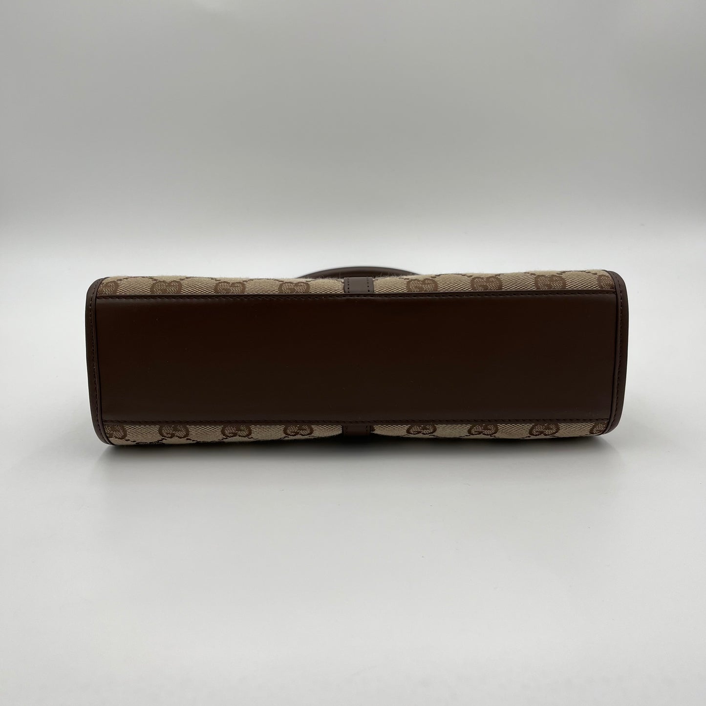Gucci Brown Monogram Canvas Brown Leather Bardot Jackie