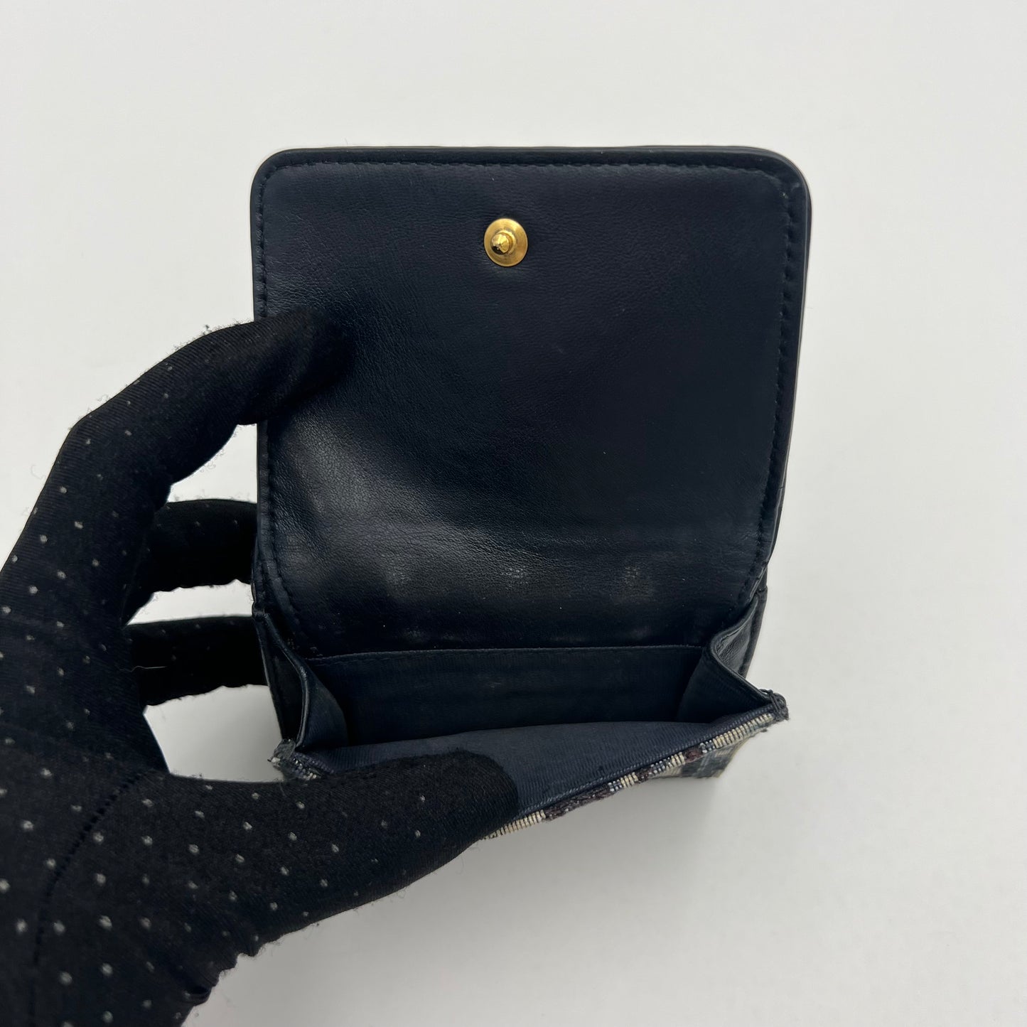 Christian Dior Blue Oblique Canvas 30 Montaigne Trifold Short Wallet