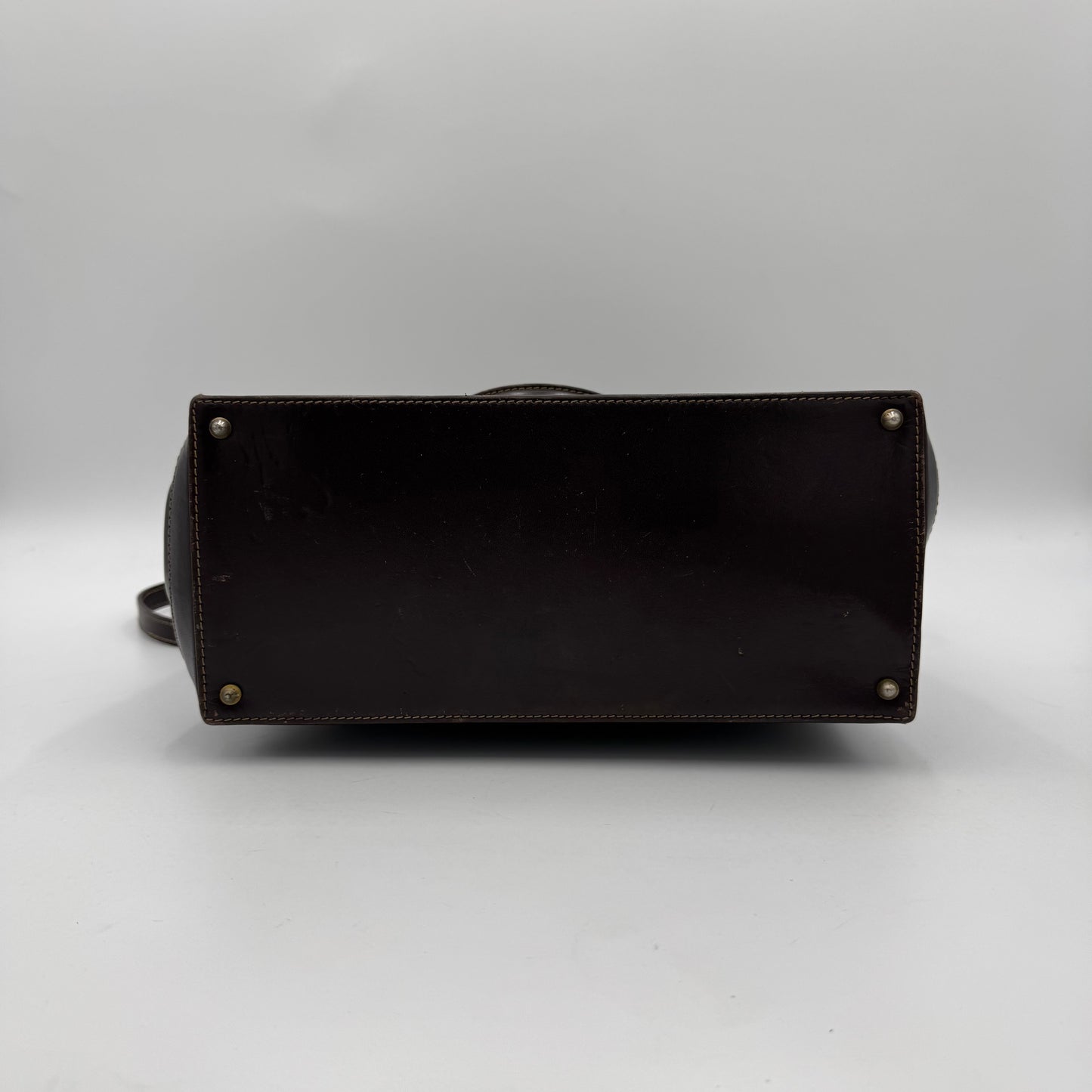 Fendi Tobacco Zucca Zip Handbag with Long Strap