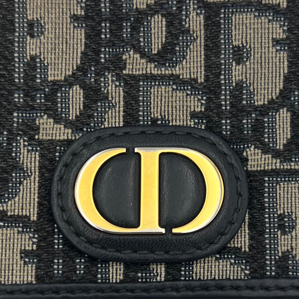 Christian Dior Blue Oblique Canvas 30 Montaigne Trifold Short Wallet