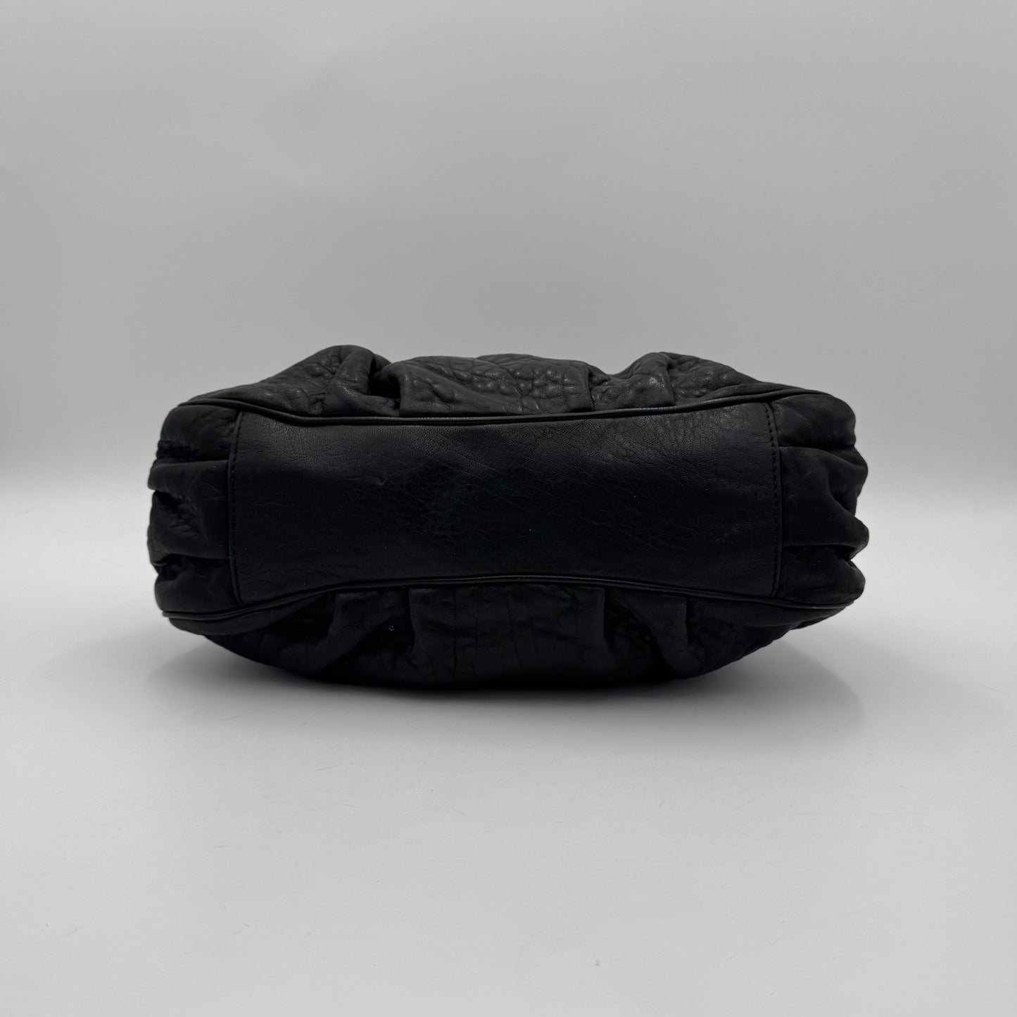 Fendi Black Pebbled Leather Small Mia Tote Bag