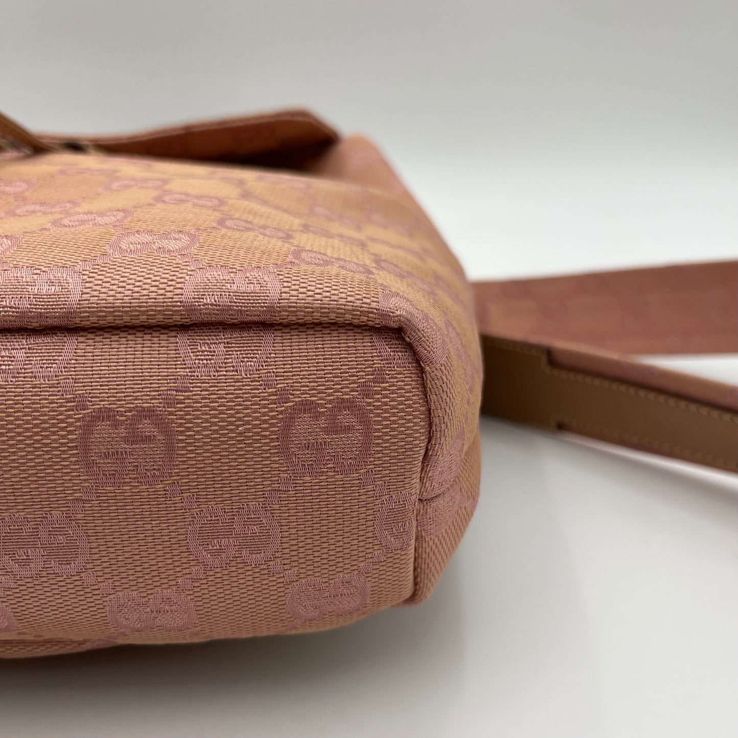 Gucci Pink Monogram Canvas and Leather Small Backpack