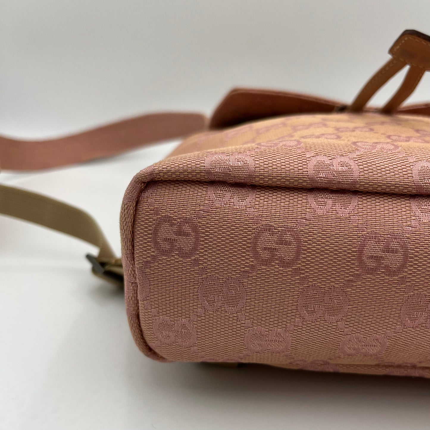 Gucci Pink Monogram Canvas and Leather Small Backpack