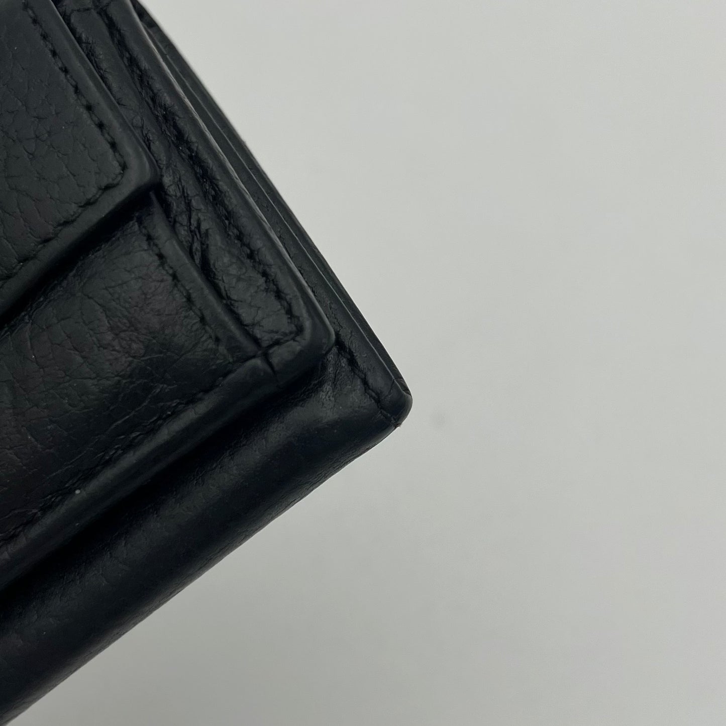Gucci Black Leather Marmont Trifold Mini Compact Wallet GHW