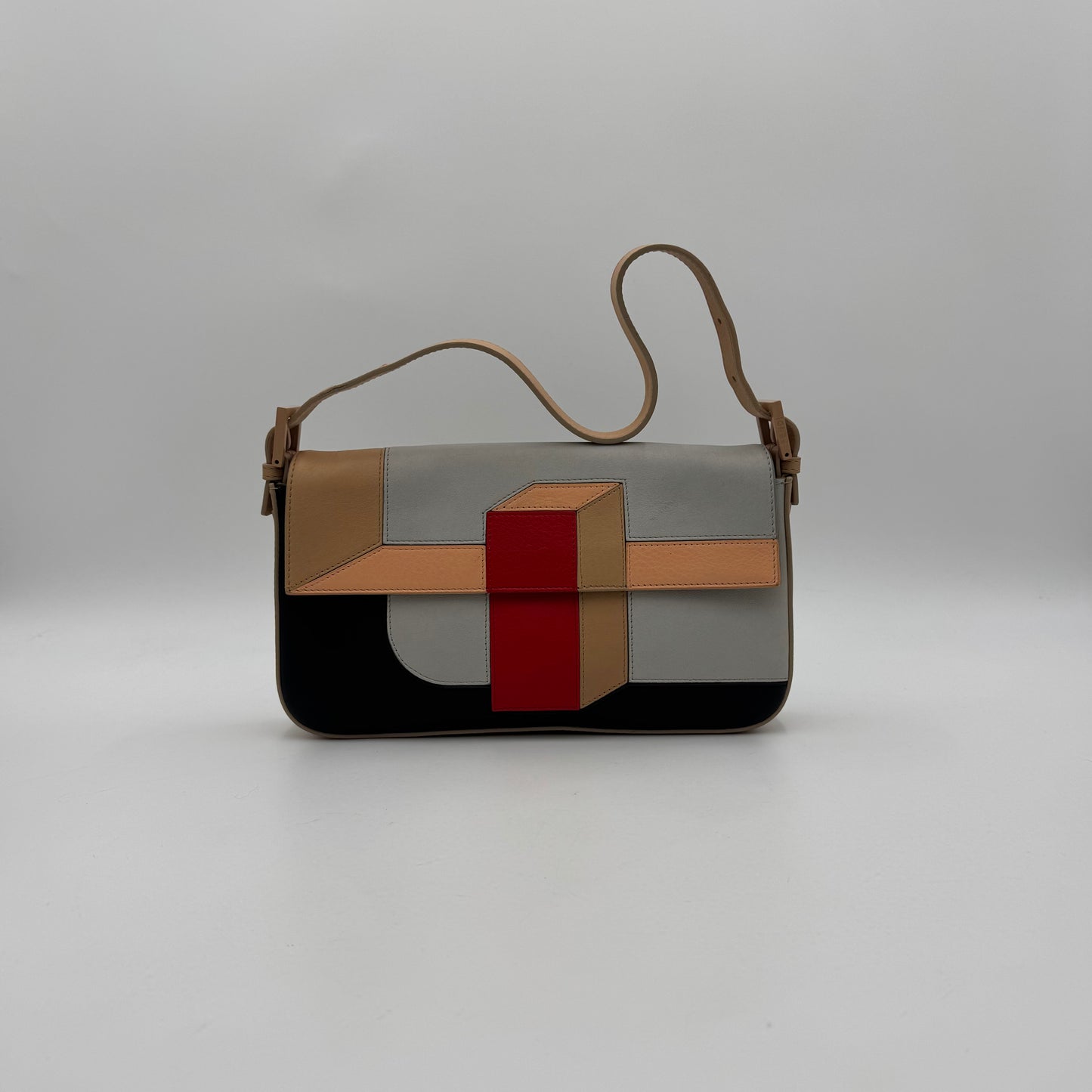 Fendi Multicolor Leather 3D Block Baguette Mania