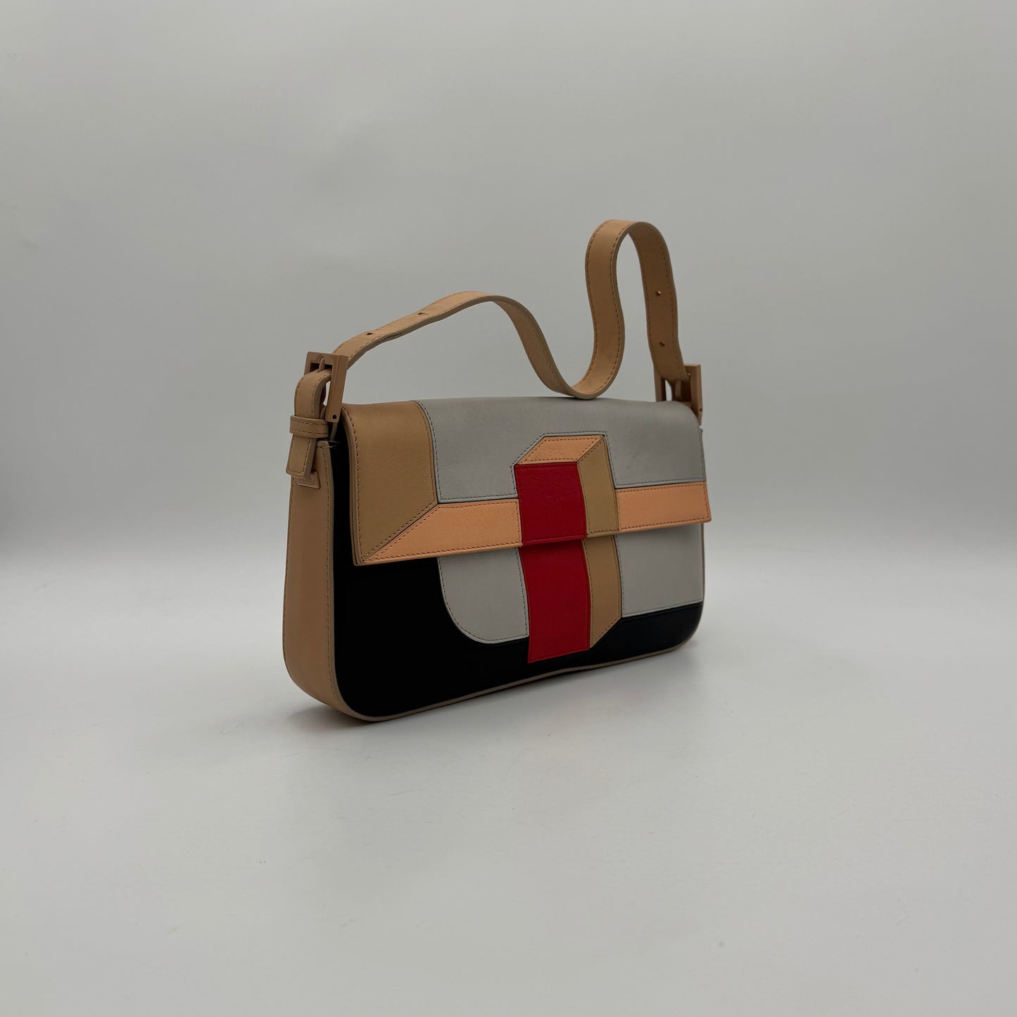 Fendi Multicolor Leather 3D Block Baguette Mania