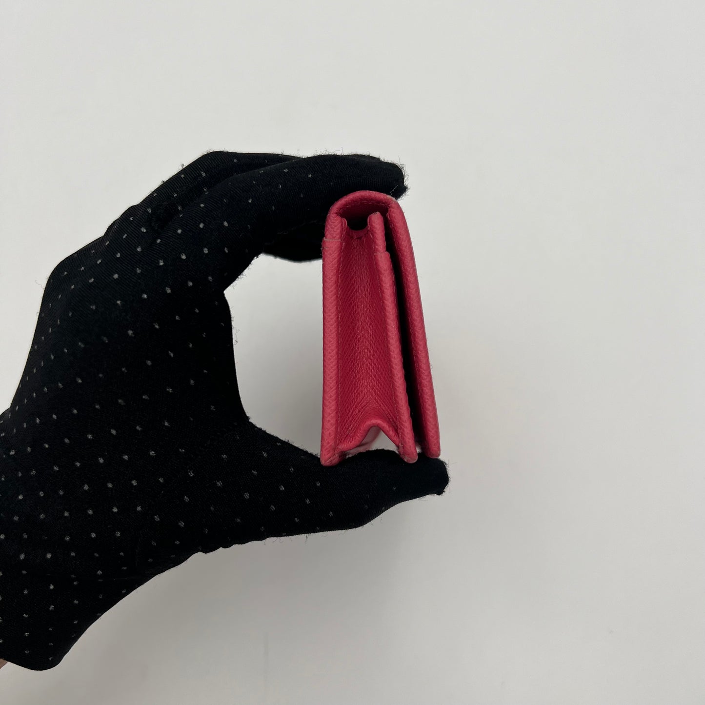 Prada Pink Saffiano Bifold Card Holder GHW
