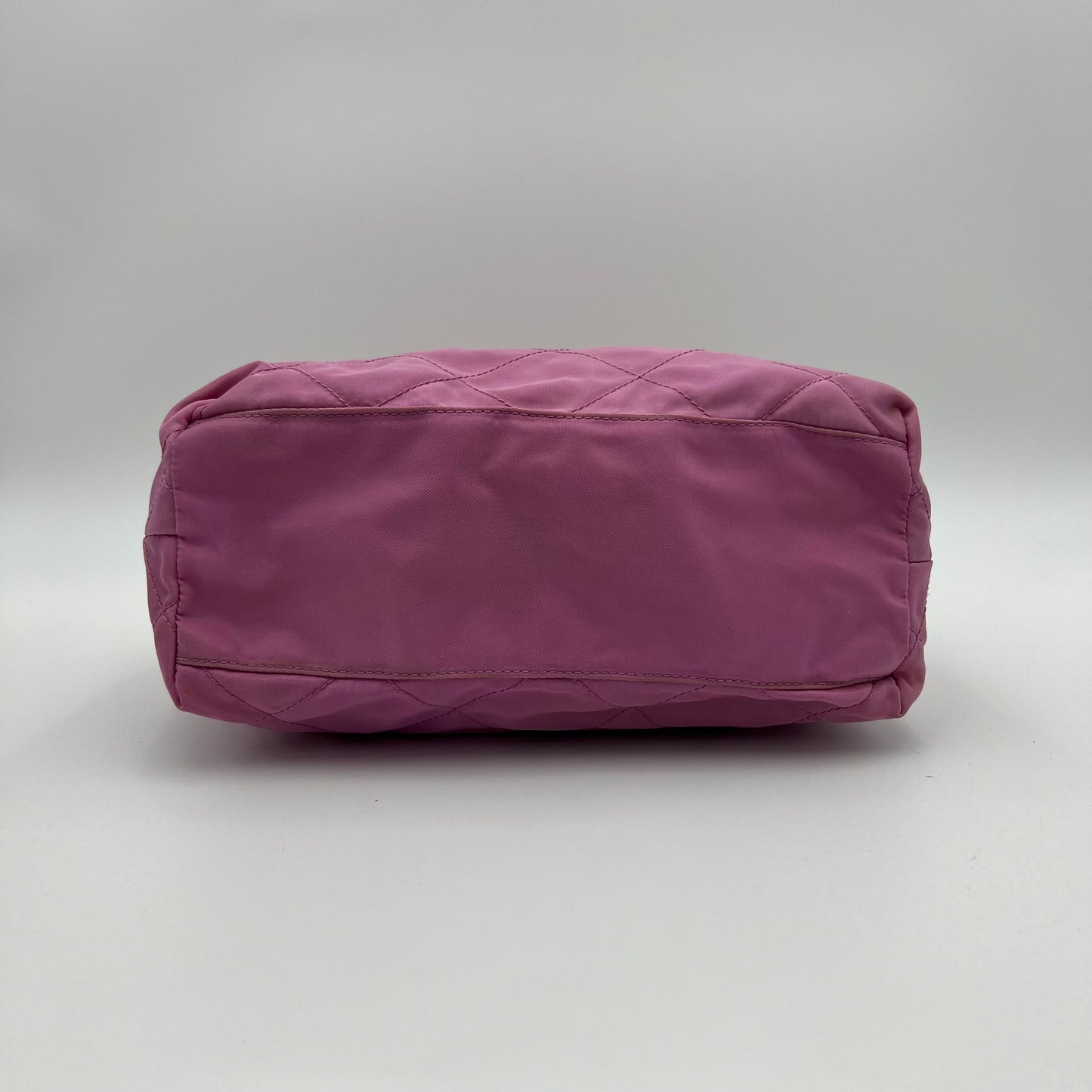 Prada Pink Quilted Nylon Zip Chain Bag GHW