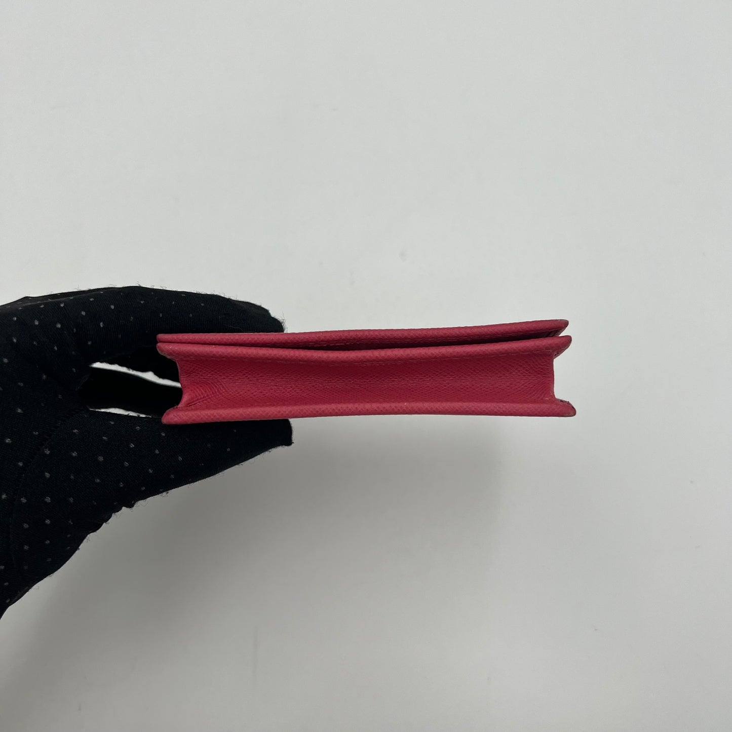 Prada Pink Saffiano Bifold Card Holder GHW